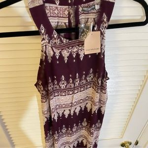 NWT | Earthbound Trading Co | Maroon Patterned Boho Long Dress Women's Size L